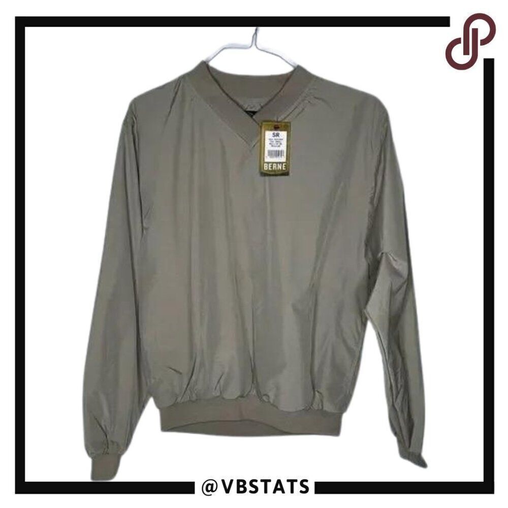 Berne Small Pullover‎ Windshirt Jacket in Khaki NWT